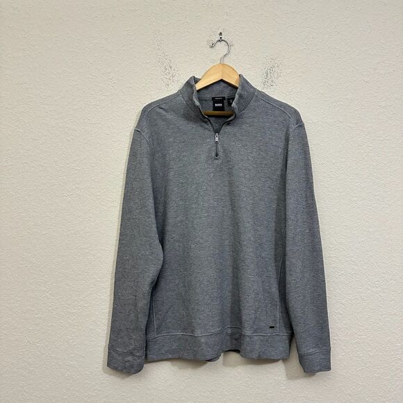 BOSS HUGO BOSS Sydney Quarter Zip Knit Pullover Sweater Mock